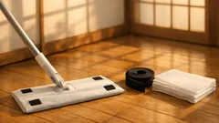 フロアワイパーのシートがズレない裏ワザは四隅に面ファスナーを貼るだけ