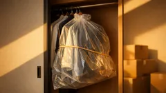 引っ越しの服はたたまない。90Lゴミ袋でハンガーのまま運ぶ時短ワザ
