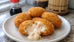 冷凍カニクリームコロッケを解凍せずにサクッと揚げるコツ：油温170℃で失敗しにくい