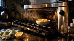 オーブンの焦げ付きがラクに落ちる、レモン蒸気でふやかす掃除術