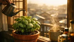 バジルの水やり頻度は何日おき？地植え・鉢・室内別の目安と見極め方