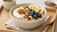 オートミールで午前中の空腹を減らすコツは亜麻仁とヨーグルトの足し算