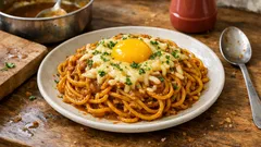 残りカレーが喫茶店の味に—ケチャップ＆ウスターで作る簡単カレーパスタ