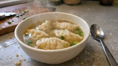 市販餃子で3分、しょうが香るシャンタンスープで体ぽかぽか