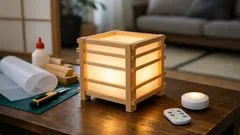 100均すのこで和モダンランプDIY 間接照明が330円ライトで化ける作り方